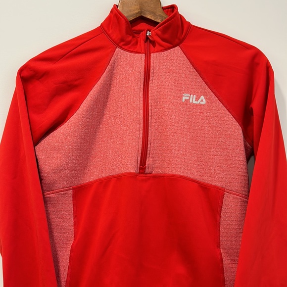 FILA 90s Style Red Half Zip Sport Jacket with Thumb Holes - Picture 5 of 7